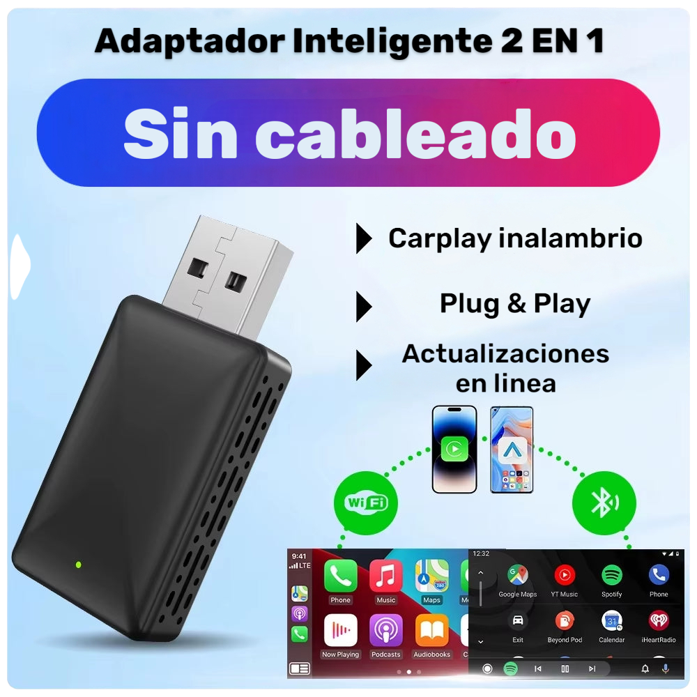 Mini Adaptador Wireless CarPlay – Conexión Inalámbrica Instantánea con WiFi y Bluetooth | Plug & Play