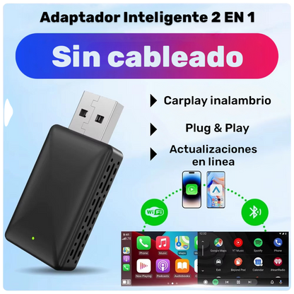 Mini Adaptador Wireless CarPlay – Conexión Inalámbrica Instantánea con WiFi y Bluetooth | Plug & Play