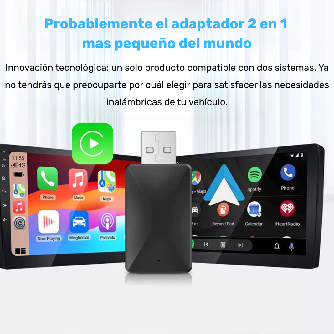 Mini Adaptador Wireless CarPlay – Conexión Inalámbrica Instantánea con WiFi y Bluetooth | Plug & Play